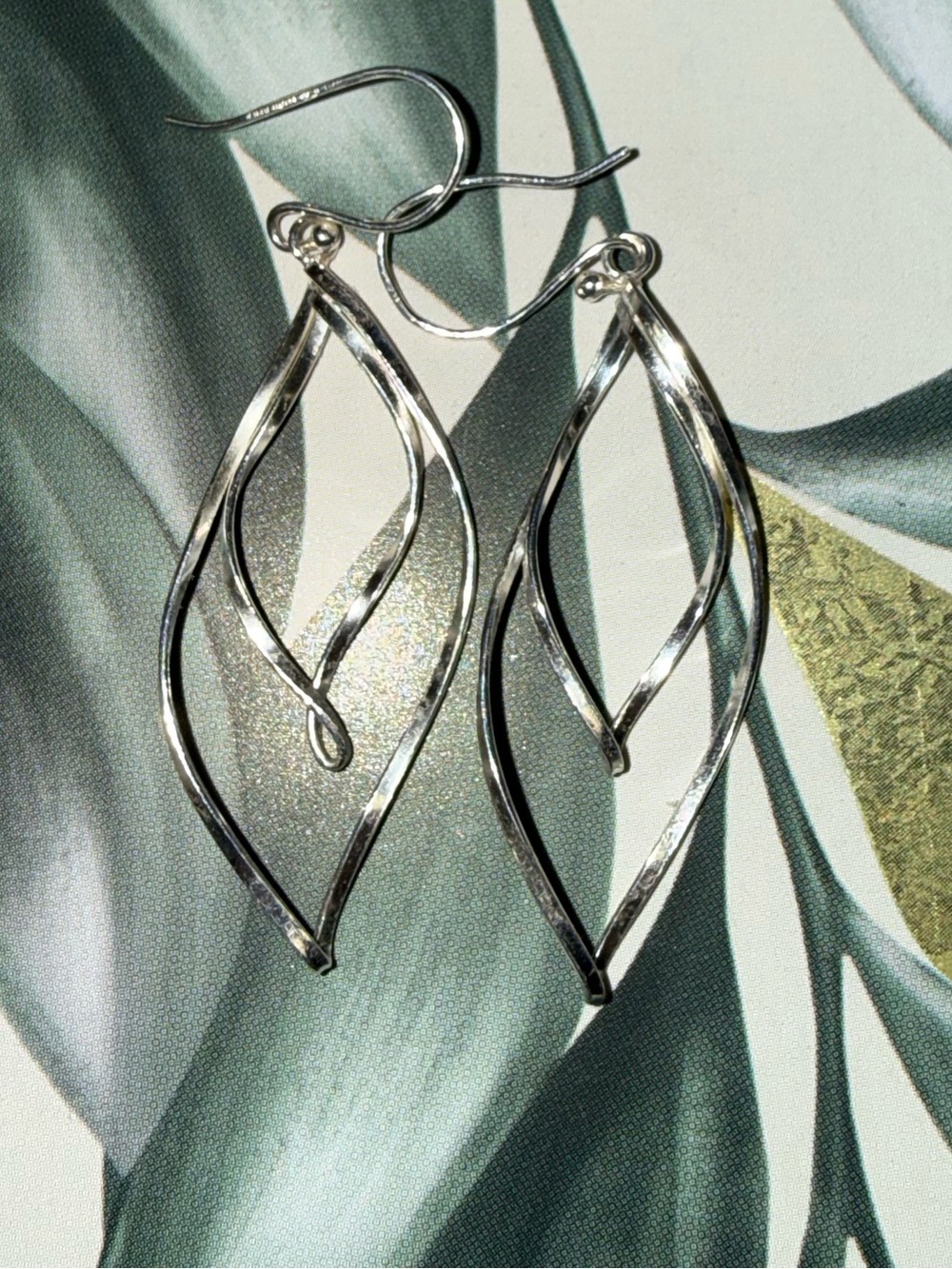 Sterling Silver Twist Drop Earrings - Silver